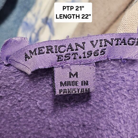 Vtg Y2K Savannah GA Cropped Sweatshirt Size Medium Purple Raw Hems Preppy Grunge - Picture 5 of 7